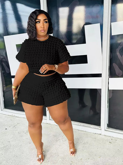 Summer Suit Chic and Elegant Woman Set  Sexy Outfit Casual Shorts Sets Womens 2 Piece Plus Size