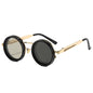 SO&EI Retro Round Punk Men Outdoor Sports Polarized Sunglasses Shades UV400 Women ND9-level Adjustable Dimming Sun Glasses