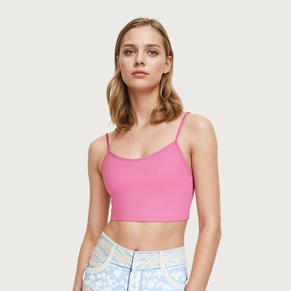4 pieces Women's sexy summer vest Tank tops solid color adjustable comfortable vest soft girl 's Ladies  Cropped Vest  Crop tops