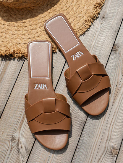 Slippers For Women's Shoes Square Head Cross Flat Summer Sandals Simple Flip-flops summervebes