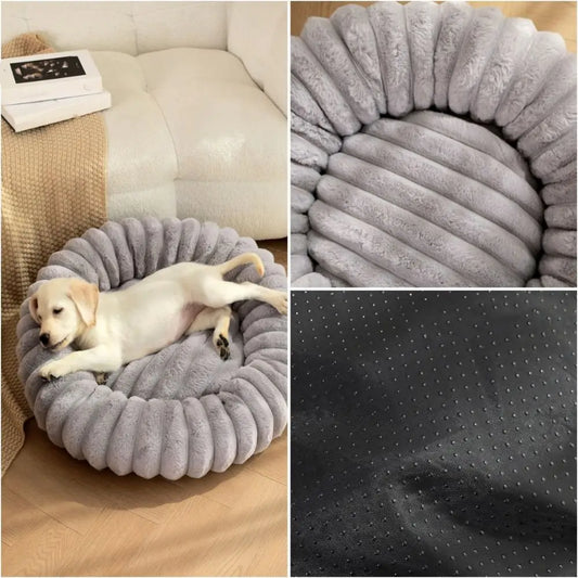 Pet Accessories Thickened Dog Warm Bed Soft Comfortable Donut Dog Bed Plush Dog Nests Round Pet Sleeping Bed Indoor