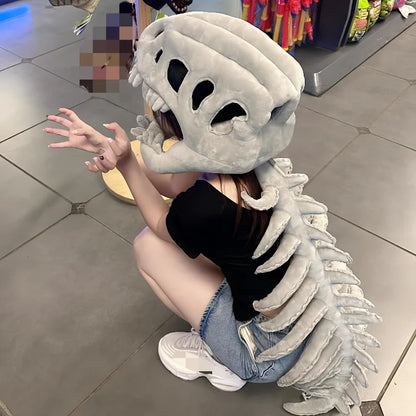 Hot Seller 3D Realistic Dinosaur Skeleton Costume Set Funny Headgear Cosply Dress up Clothing Plush Toys Creative Gifts