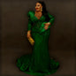Luxury Red Mermaid Evening Dress Crystal Beading Birthday Wedding Prom Party Gowns Aso Ebi Robes De Soirée Customized
