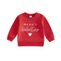 VISgogo Baby Casual Sweatshirt Long Sleeve Crew Neck Hoodie Letters Heart Print Valentine’s Day Clothes for Girls Boys