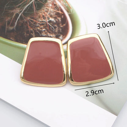 Pink Color Flower Drop Earrings for Women Summer Geometry Heart Leaf Butterfly Brincos Party Ear Jewelry Valentine's Day Gift