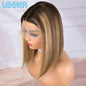 Hair Highlight Brown Straight Bob 13x1 T Part Lace Front 100% Human Hair Wigs For Women Brazilian Remy Hair Bob Wigs
