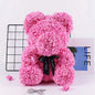 25cm Artificial Teddy Rose Flower Bear with Box Romantic Valentines Day Gift Girlfriend Women Anniversary Wedding Party Supplies