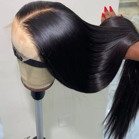 Straight 13x4 HD Lace Frontal Human Hair Wig Brazilian Glueless Human Hair Wig For Women 5x5 Lace Front Wig Pre Plucked 200% Density