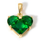 1pc New Mini Brass Charms Gold Color Valentine's Day Heart Multicolour Cubic Zirconia Pendant DIY Necklace Jewelry 20mm x 14mm