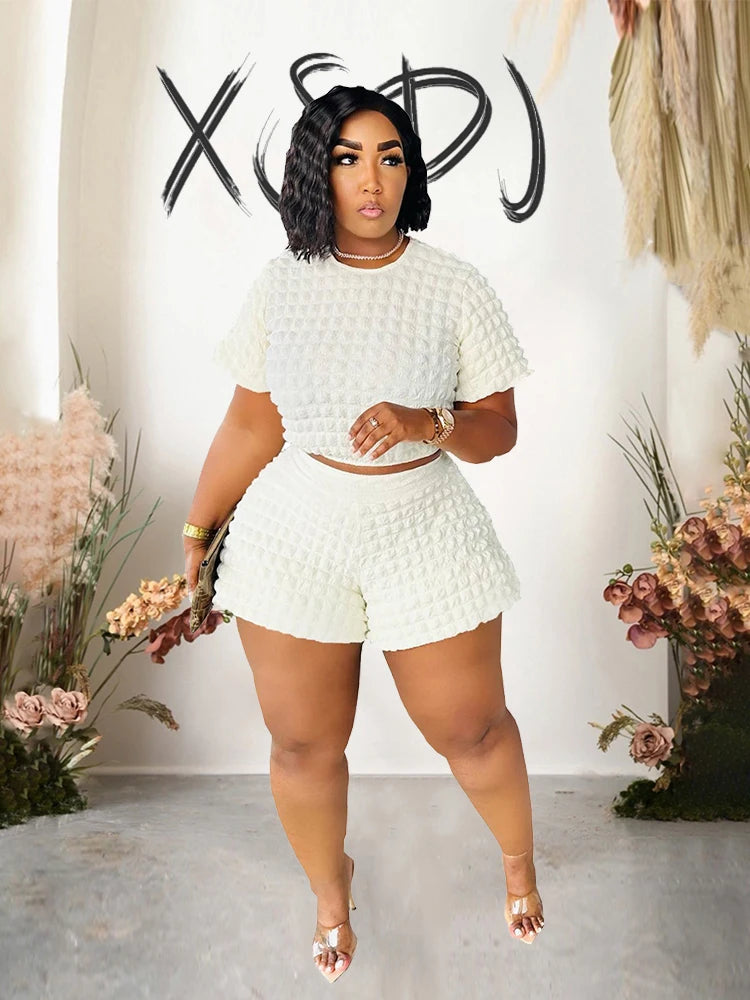 Summer Suit Chic and Elegant Woman Set  Sexy Outfit Casual Shorts Sets Womens 2 Piece Plus Size