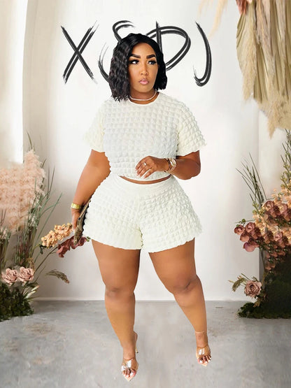 Summer Suit Chic and Elegant Woman Set  Sexy Outfit Casual Shorts Sets Womens 2 Piece Plus Size
