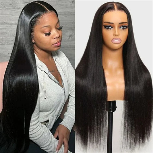 Hair Straight 13X5  Lace Frontal Wigs For Women Brazilian 100% Human Hair Wig Tranparent Lace Pre plucked Natural Black