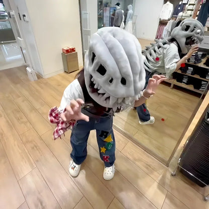 Hot Seller 3D Realistic Dinosaur Skeleton Costume Set Funny Headgear Cosply Dress up Clothing Plush Toys Creative Gifts