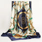 Large Hijab Scarves For Women Fashion Print Silk Satin Scarf 90cmx90cm Luxury Brand Square Shawls Head Scarfs For Ladies