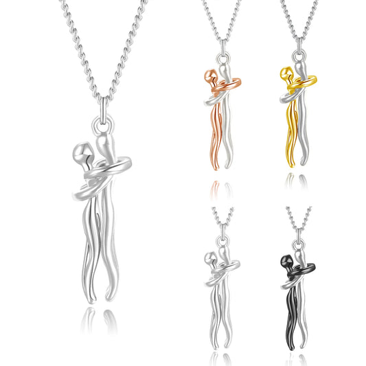 Fashion Hugging Necklace Jewelry Choker Hug Pendant Chain Men Necklaces For Lover Couple women Gift