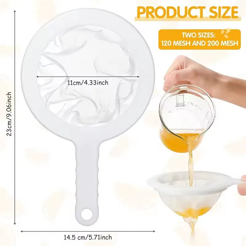 Nylon Ultra-fine Filter Mesh Sieve Soy Juice Coffee Milk Food Strainer Spoon Kitchen  Gadgets 120/200/400 Mesh Filter