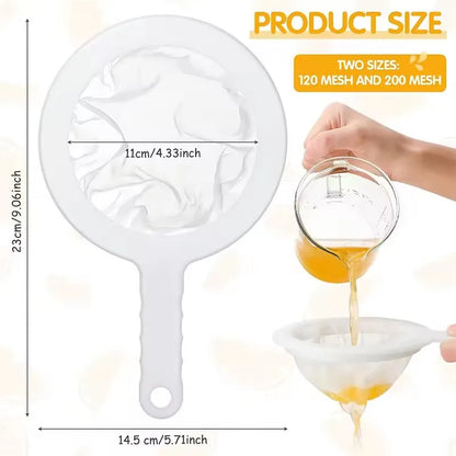 Nylon Ultra-fine Filter Mesh Sieve Soy Juice Coffee Milk Food Strainer Spoon Kitchen  Gadgets 120/200/400 Mesh Filter