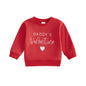 VISgogo Baby Casual Sweatshirt Long Sleeve Crew Neck Hoodie Letters Heart Print Valentine’s Day Clothes for Girls Boys
