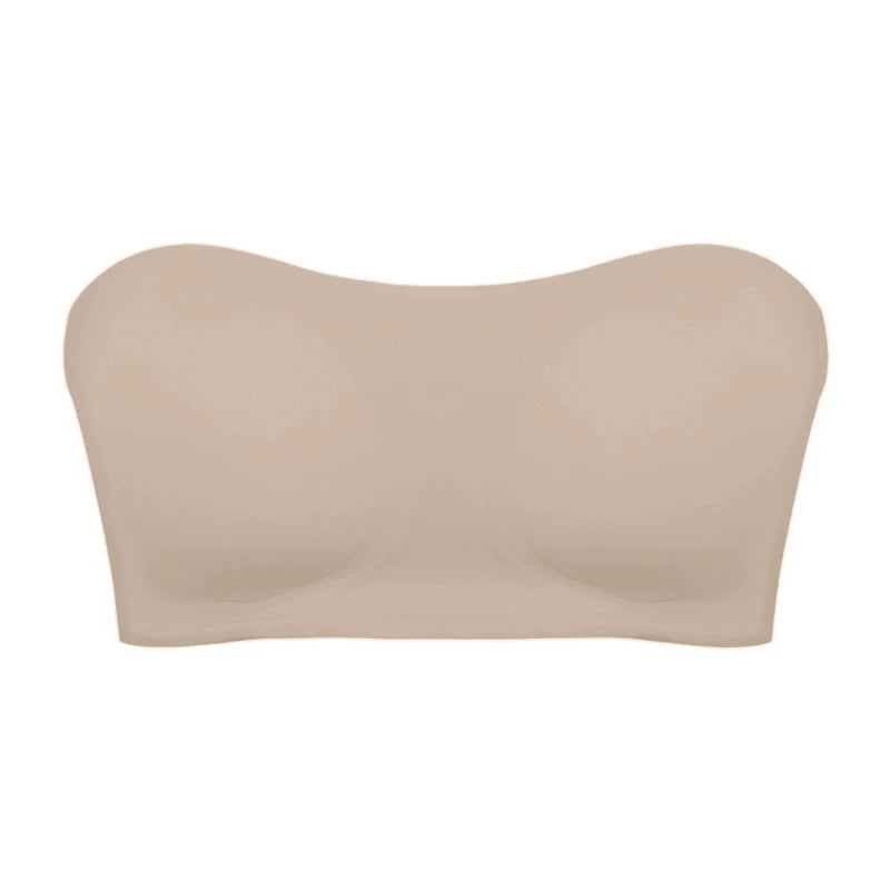 Removable Padded Soft Ice Silk Traceless Women Brasseries Wire Free Seamless Bra For Women Strapless Bra