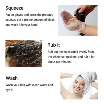MEIDU 3 in 1 Hair Dye Shampoo - Can cover gray hairs,Herbal Ingredients,Contains Ginseng Extract,Natural Haircoloring, black hairdye