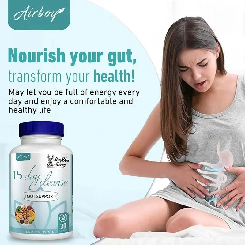 15 Day Cleanse - Gut and Colon Support | Caffeine Free | Advanced Formula with Senna, Cascara Sagrada, & Psyllium Husk | Non-G
