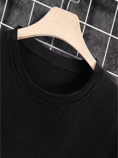 Comfortable round neck casual cotton blended short-sleeved soft breathable top, women's summer spring street style fabric