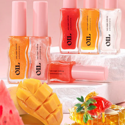 Sheer Pearlescent Mirror Lip Gloss Liquid Lipstick Fruit Honey Infused Lip Oil Reduce Lip Lines Moisturizing Lip Balm Cosmetics