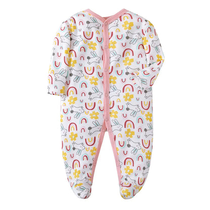 Baby Boy Rompers Cotton Girls Clothes Long Sleeve Summer Soft Jumpsuit V-neck 0-12m Onesie Clothing