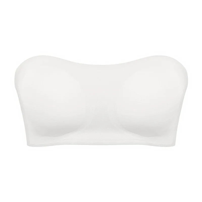 Removable Padded Soft Ice Silk Traceless Women Brasseries Wire Free Seamless Bra For Women Strapless Bra