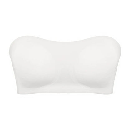 Removable Padded Soft Ice Silk Traceless Women Brasseries Wire Free Seamless Bra For Women Strapless Bra