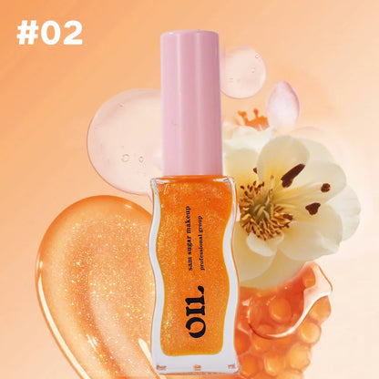 Sheer Pearlescent Mirror Lip Gloss Liquid Lipstick Fruit Honey Infused Lip Oil Reduce Lip Lines Moisturizing Lip Balm Cosmetics