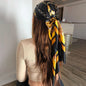Large Hijab Scarves For Women Fashion Print Silk Satin Scarf 90cmx90cm Luxury Brand Square Shawls Head Scarfs For Ladies
