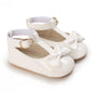 Newborn Princess Shoes Soft Leather Anti Slip Rubber Sole Baby Shoes White Girls Shoes
