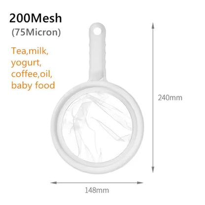 Nylon Ultra-fine Filter Mesh Sieve Soy Juice Coffee Milk Food Strainer Spoon Kitchen  Gadgets 120/200/400 Mesh Filter