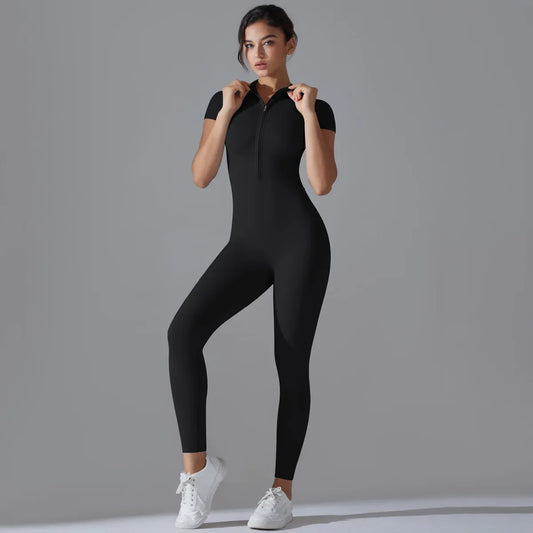 Zipper Jumpsuit Fitness Sports Overalls Gym Clothing Set Yoga Wear Pilates Workout Clothes for Women Outfit push-up Activewear