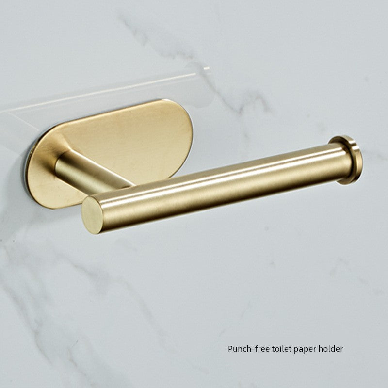 Shengruijia Brushed Gold Stainless Steel Clothes Hook Towel Bar
