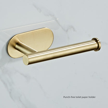 Shengruijia Brushed Gold Stainless Steel Clothes Hook Towel Bar