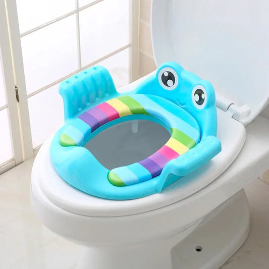 Kids Toilet Cover, Toddler Assisted Toilet Trainer, Upholstered Toilet, Handheld Thickened Comfort Cushion Potty