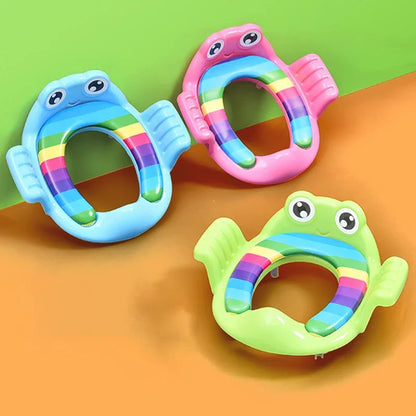 Kids Toilet Cover, Toddler Assisted Toilet Trainer, Upholstered Toilet, Handheld Thickened Comfort Cushion Potty