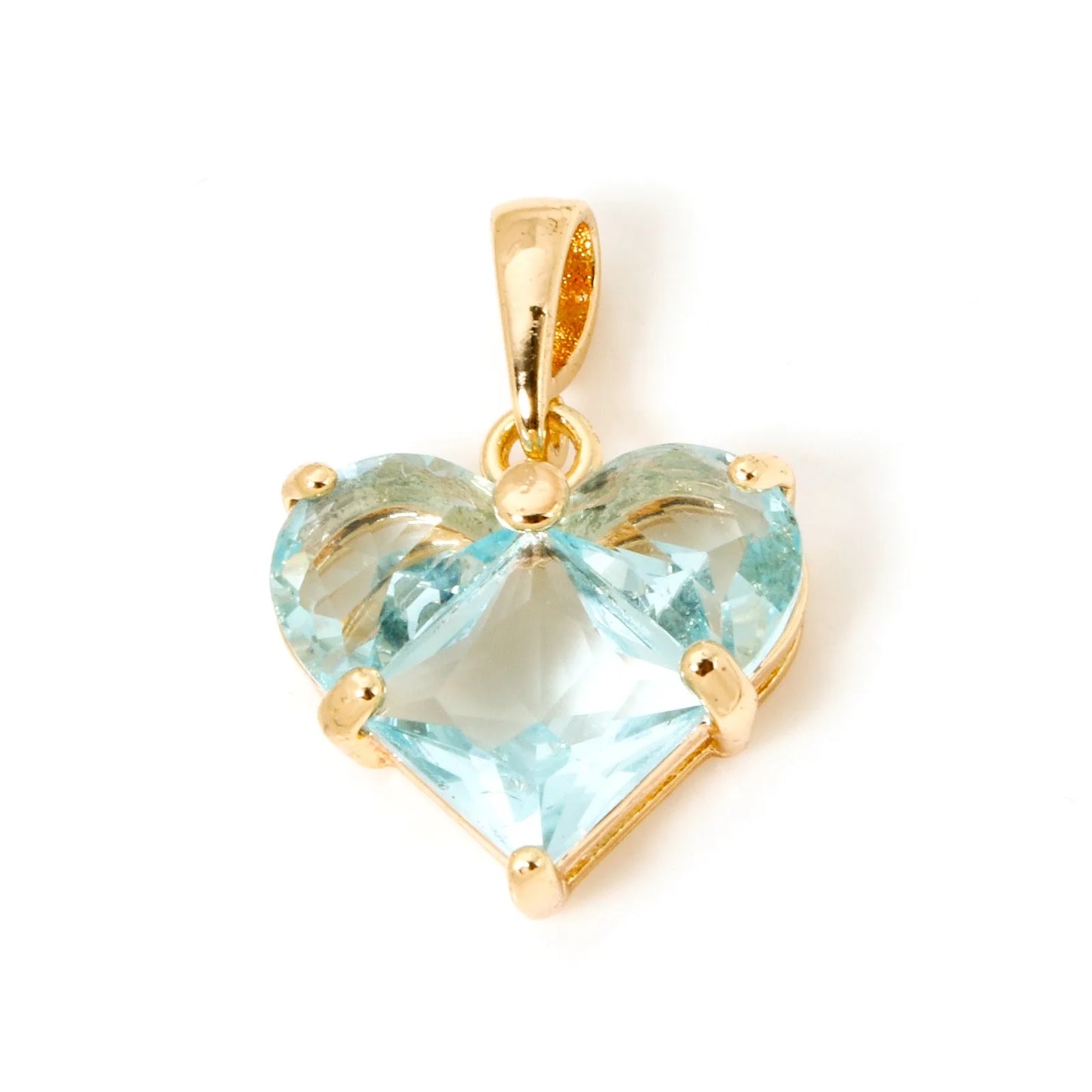 1pc New Mini Brass Charms Gold Color Valentine's Day Heart Multicolour Cubic Zirconia Pendant DIY Necklace Jewelry 20mm x 14mm