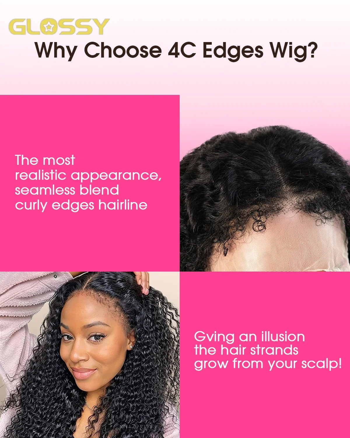 Afro Kinky Curly Wig 100% Human Hair wig Brazilian 13x4 HD Frontal 4c Edges Frontal Human Hair Wig Deep Wave Curly Lace Front Wigs For Women Pre Plucked Baby Hair 250% Density