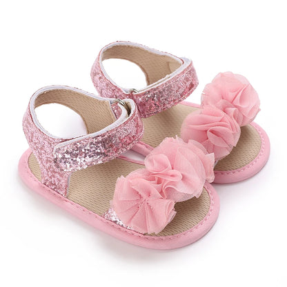 Summer Cute flower  Newborn Baby Shoes Non-slip Cloth Bottom Shoes For Girls Elegant Breathable Leisure Baby First Walking Shoes