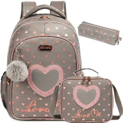 Children School Bags Kids Backpack Set in Primary Schoolbag for Teenager Girls Sequin Tower School Bags Waterproof Book Bags