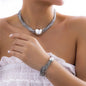 Bohemian Colorful Necklaces Bracelet Set punk Gold chain Choker Necklace Jewelry for Women