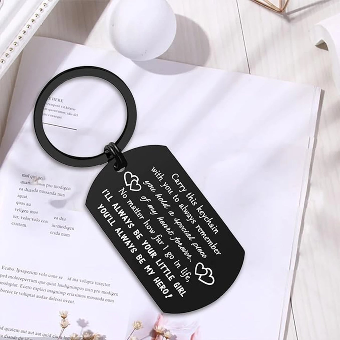 Drive Safe Dad Keychain - I Love You Dad Gifts from Daughter Son - Fathers Day Birthday Gift for Dad Christmas Keychain Jewelry