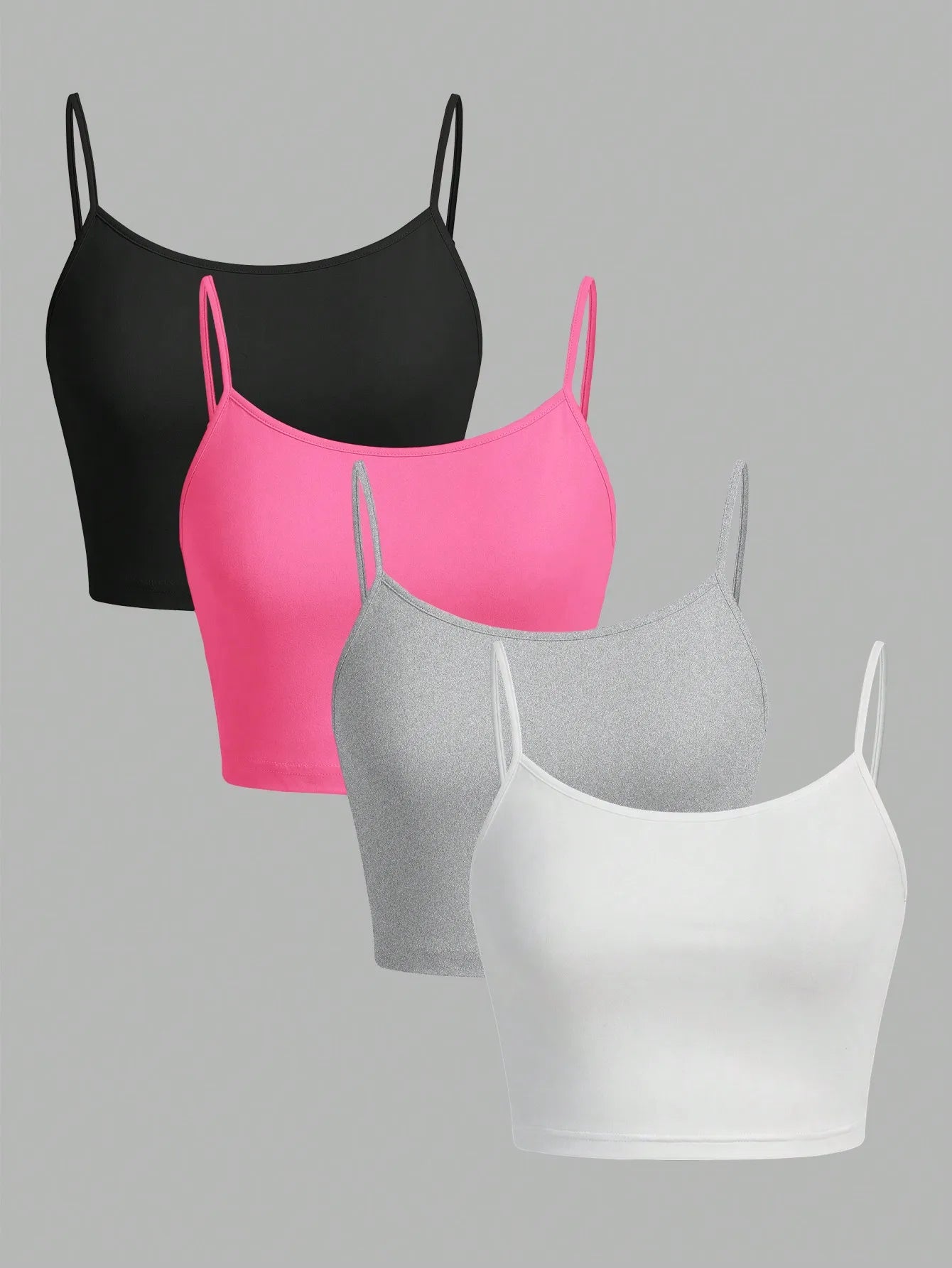 4 pieces Women's sexy summer vest Tank tops solid color adjustable comfortable vest soft girl 's Ladies  Cropped Vest  Crop tops