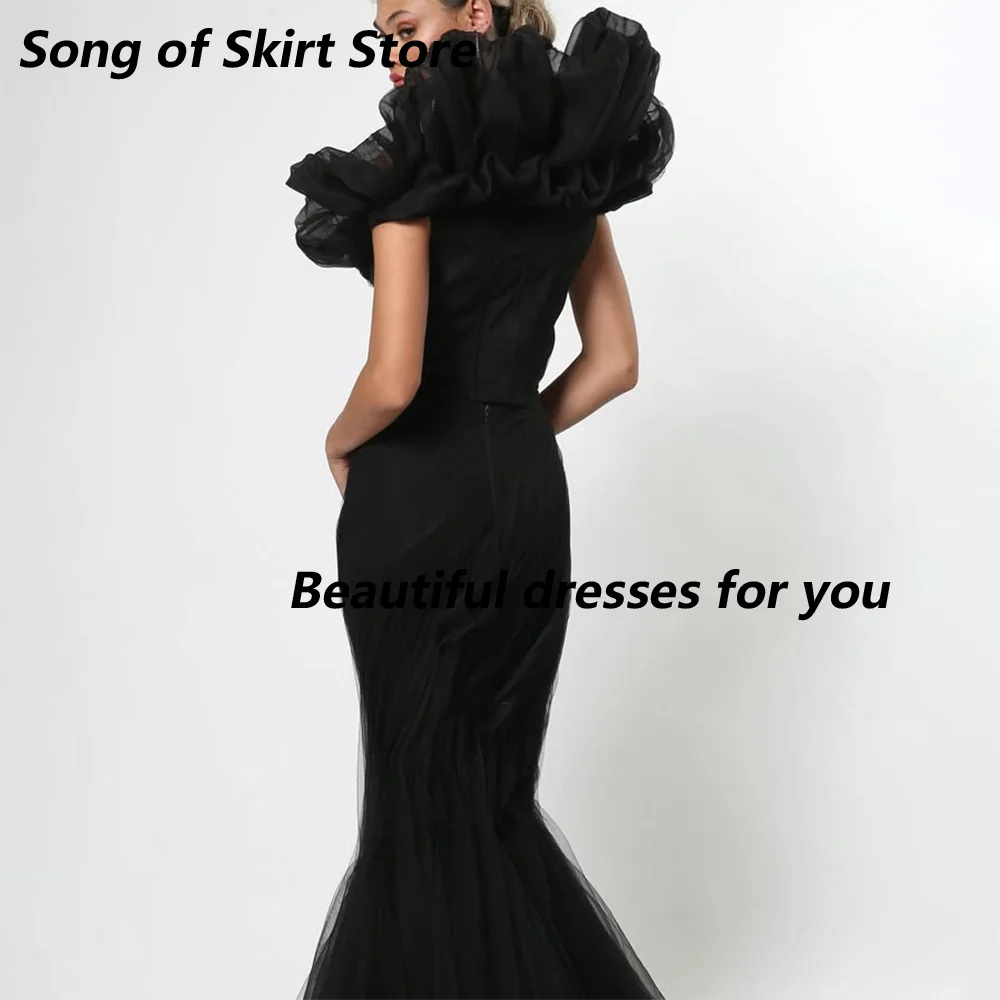 Black Prom Dresses Off The Shoulder Mermaid Prom Gowns for Women 2025 Sleeveless Floor Length Formal Party Gown Customized