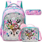 Children School Bags Kids Backpack Set in Primary Schoolbag for Teenager Girls Sequin Tower School Bags Waterproof Book Bags