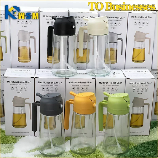 2in1 500ml Glass Oil Sprayer Oil Spray Bottle Oil Tank BBQ Kitchen Baking BBQ Picnic Kitchen Tools