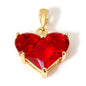 1pc New Mini Brass Charms Gold Color Valentine's Day Heart Multicolour Cubic Zirconia Pendant DIY Necklace Jewelry 20mm x 14mm